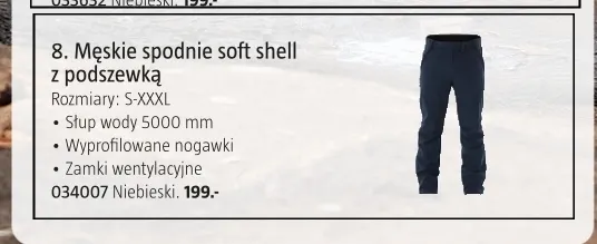 Męskie spodnie soft shell z podszewką Kayoba Outdoor promocja w Jula
