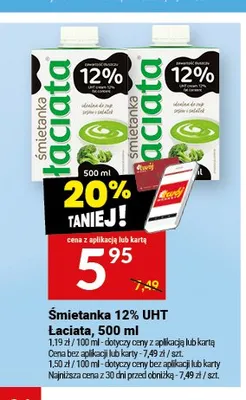 Śmietanka 12% UHT Łaciata promocja w Twój Market