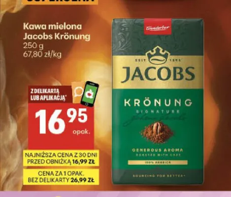 Kawa mielona Jacobs Krönung promocja w Delikatesy Centrum