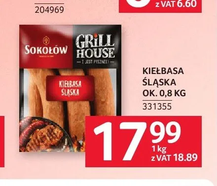 Kiełbasa Śląska Sokołów Grill House promocja w Selgros