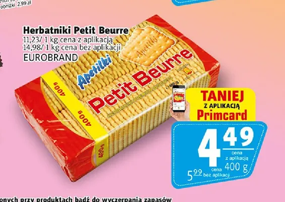 Herbatniki Petit Beurre Eurobrand promocja w Prim Market