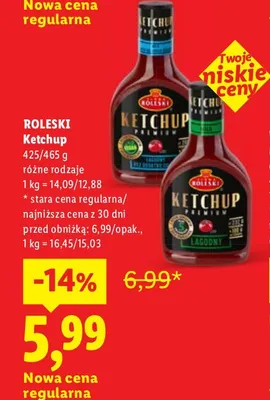 Ketchup Premium łagodny Roleski promocja w Lidl