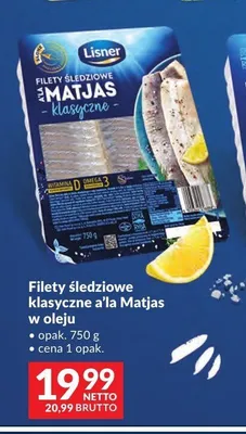 Filety śledziowe klasyczne a'la Matjas w oleju Lisner promocja w Makro