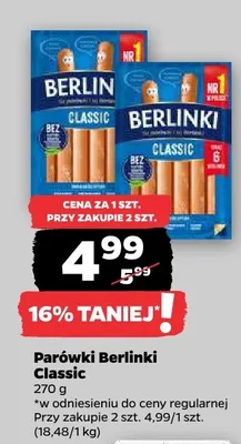 Parówki Classic promocja w Netto