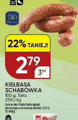 Kiełbasa Schabówka Tako promocja w Chata Polska