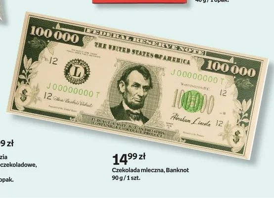 Czekolada mleczna Banknot promocja w Empik
