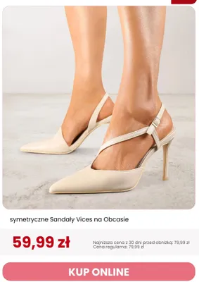 Sandały na obcasie Vices symetryczne promocja w Renee