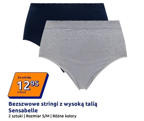 Bezszwowe stringi z wysoką talią Sensabelle promocja w Action