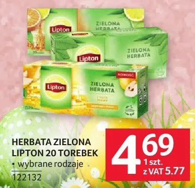 Herbata zielona LIPTON 20 TOREBEK promocja w Selgros