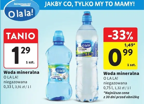 Woda mineralna niegazowana promocja w Intermarche