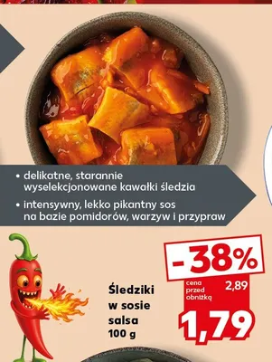 Śledziki w sosie salsa promocja w Kaufland