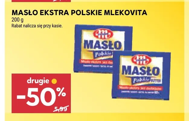 Masło ekstra polskie Mlekovita promocja w Stokrotka