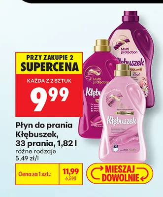 Płyn do prania Kłębuszek 33 promocja w Biedronka