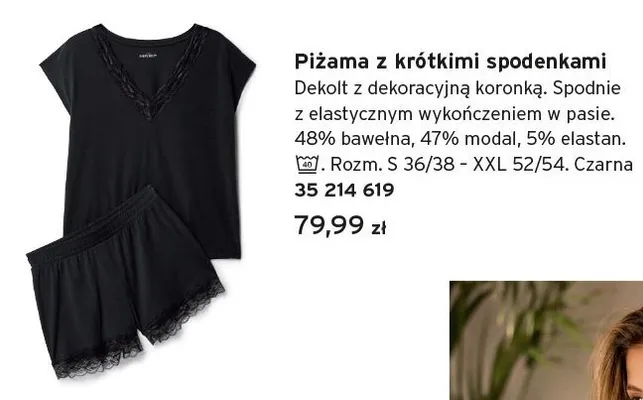 Piżama damska z krótkimi spodenkami Tchibo promocja w Tchibo
