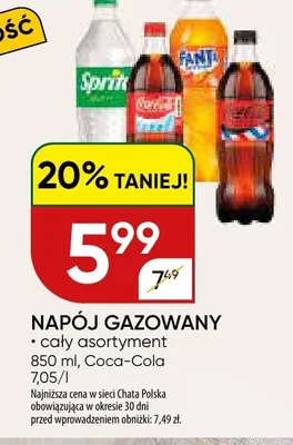 Napój gazowany Coca-Cola promocja w Chata Polska