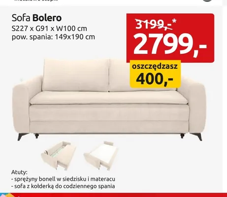 Sofa Bolero promocja w Black Red White