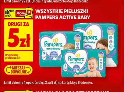 Pieluszki Pampers Active Baby promocja w Biedronka