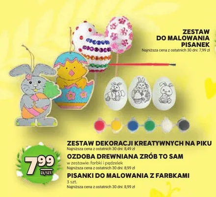 Zestaw dekoracji kreatywnych na piku ozdoba drewniana zrób to sam pisanki do malowania z farbkami promocja w Stokrotka