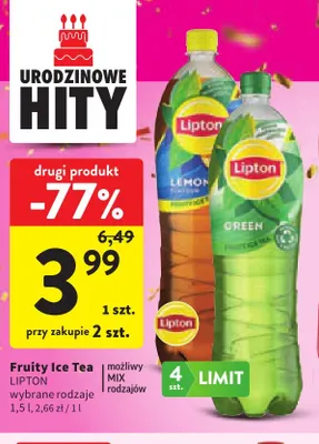 Fruity Ice Tea Lemon Lipton promocja w Intermarche
