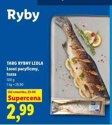 Łosoś pacyficzny tusza Targ Rybny Lidla promocja w Lidl