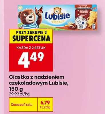 Ciastka z nadzieniem czekoladowym Lubisie promocja w Biedronka