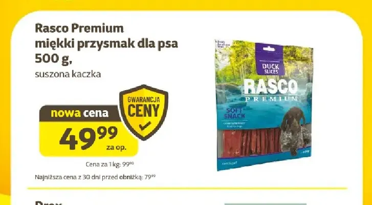 Miękki przysmak dla psa suszona kaczka Rasco Premium promocja w Super Zoo