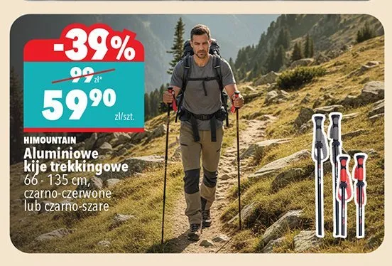 Aluminiowe kije trekkingowe Himountain promocja w Biedronka