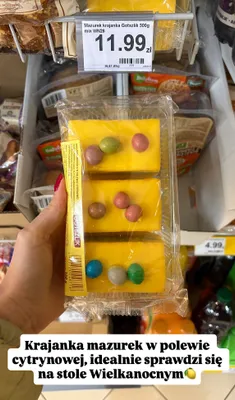 Mazurek krajanka w polewie cytrynowej promocja w Dino