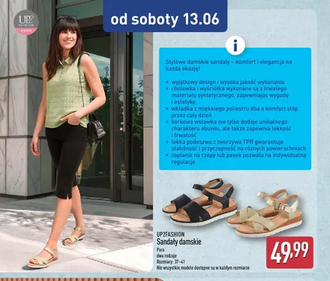 Sandały damskie UP2FASHION promocja w Aldi