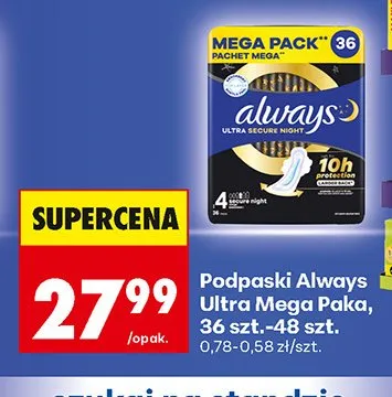 Podpaski Always Ultra Mega Paka promocja w Biedronka
