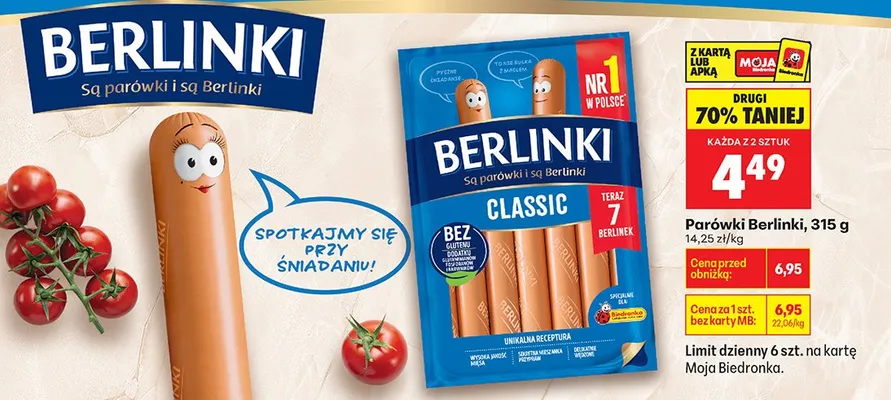 Parówki Classic promocja w Biedronka