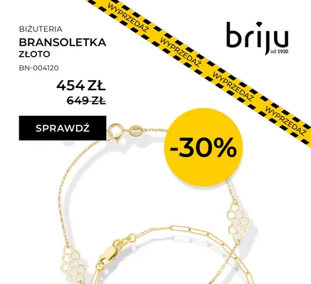 Bransoletka złoto promocja w Briju