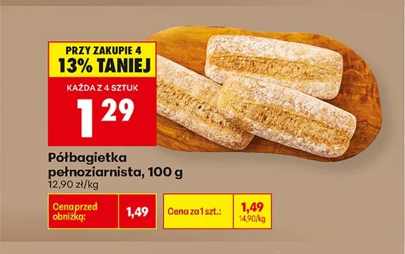 Półbagietka pełnoziarnista promocja w Biedronka