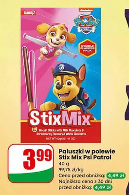 Paluszki w polewie Stix Mix Psi Patrol promocja w Dino