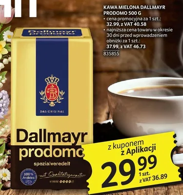 Kawa mielona DALLMAYR PRODOMO 500 G promocja w Selgros