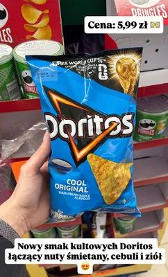 Chipsy Doritos nuta śmietany, cebuli i ziół promocja w Biedronka