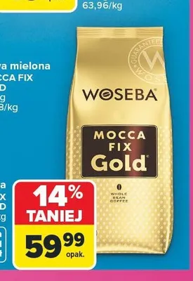 Kawa ziarnista Woseba Mocca Fix Gold promocja w Carrefour