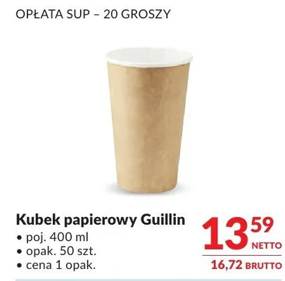 Kubek papierowy Guillin promocja w Makro