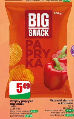 Chipsy papryka Big Snack promocja w Dino