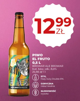 Piwo El Fruto Hazy Juicy Double IPA 8,0% promocja w Duży Ben