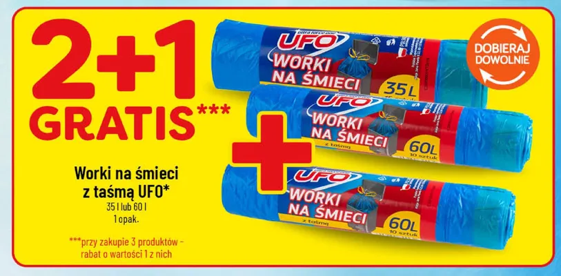 Worki na śmieci z taśmą UFO 35l promocja w POLOmarket
