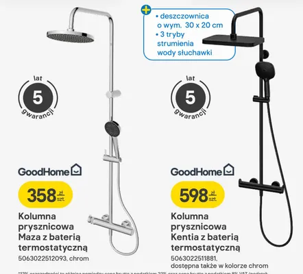 Kolumna prysznicowa Kentia z baterią termostatyczną promocja w Castorama
