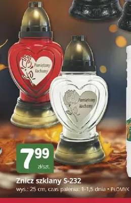 Znicz szklany S-232 Płomyk promocja w Marketvita