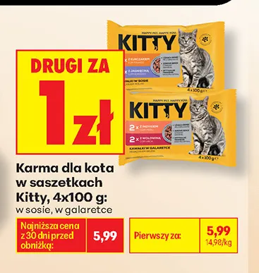 Karma dla kota w saszetkach Kitty w sosie 4-pak promocja w Biedronka