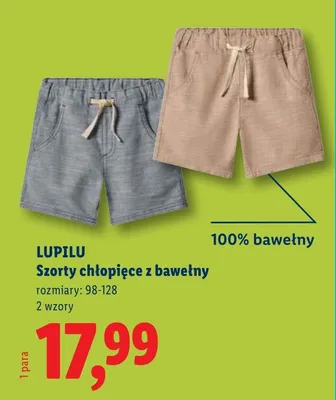 Szorty chłopięce z bawełny promocja w Lidl