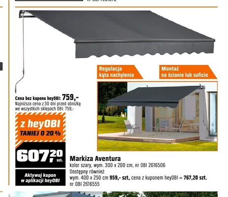Markiza Aventura 300x200 cm promocja w OBI