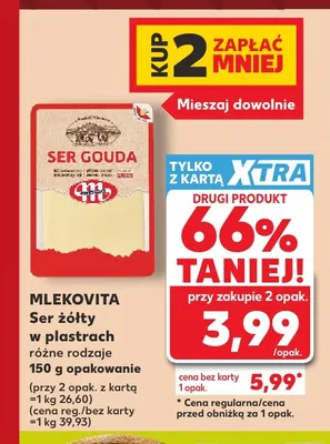 Ser żółty w plastrach Mlekovita promocja w Kaufland