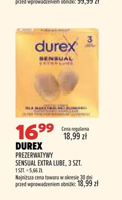 Prezerwatywy Durex Sensual Extra Lube promocja w Drogerie Natura