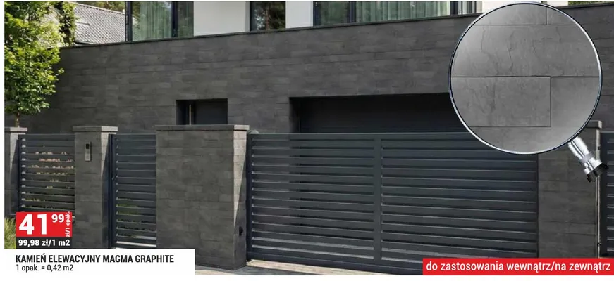 Kamień elewacyjny Magma Graphite Merkury Market promocja w Merkury Market