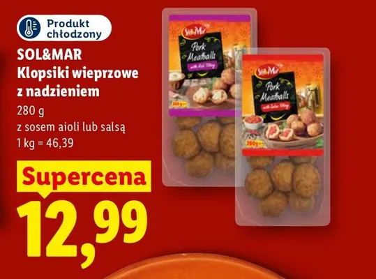 Klopsiki wieprzowe z nadzieniem z sosem aioli Sol & Mar promocja w Lidl